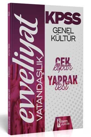 İsem 2020 Evveliyat KPSS Genel Kültür Vatandaşlık Çek Kopar Yaprak Test
