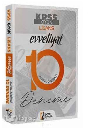 İsem 2020 Evveliyat KPSS Genel Yetenek Genel Kültür Tamamı Dijital Çözümlü 10 Deneme